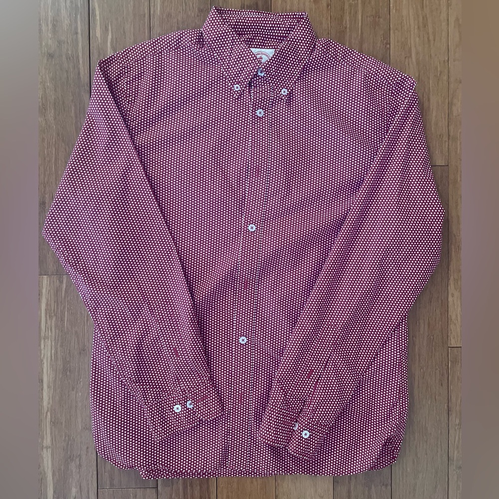 Brooks Brothers Button Down Shirt Men’s M Red Polka Dot - Pre-owned
